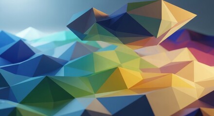Obraz premium Abstract geometric landscape with vibrant color gradients for modern backgrounds and presentations