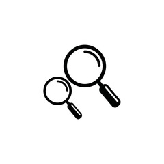 Two magnifying glasses of different sizes