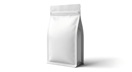 Blank Stand-up Pouch Mockup - White Background Packaging