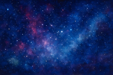 Naklejka premium Starry Night Sky with Galaxy and Nebula – Cosmic Space Background Illustration