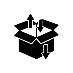 Open box with up and down arrows icon