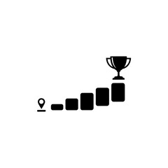 Path to success and victory trophy icon