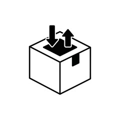 Box with up and down arrows icon for shipping and logistics
