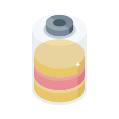 Latest isometric style icon of robot charging cell dock