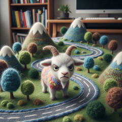 A Whimsical and Adorable Fantasy Creature in a Surreal and Dreamlike Landscape.