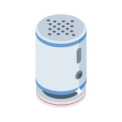 Trendy isometric style icon of smart home speaker system