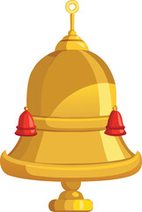 Naklejka premium Golden traditional temple bell vector illustration scalable graphic design