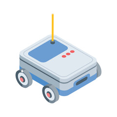 Well designed isometric style icon of compact ai device