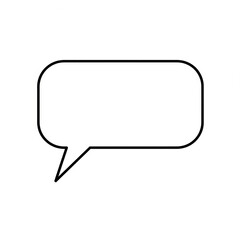 Fototapeta premium Minimalist line art illustration of a blank chat bubble symbol, representing conversation, social media comments, and dialogue