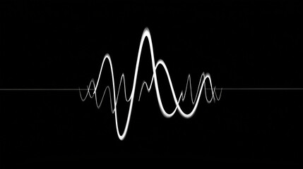 minimalist white line art of a classic reggae 'one drop' drum and bass waveform