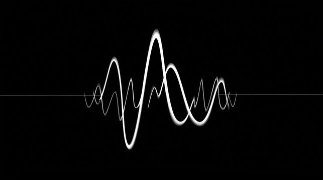 minimalist white line art of a classic reggae 'one drop' drum and bass waveform