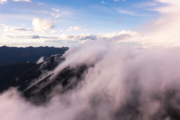 clouds over the mountains
