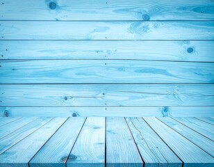 Light-blue wooden wall and floor