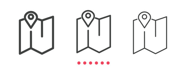 Map location icon. Thin line icon vector