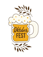 Oktoberfest sticker set. Stickers with beer signs and beer inscriptions. Golden drink. Traditional beer festival. Beer holiday. Vector illustration.