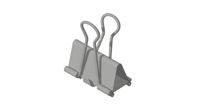 Clips and Paper Clips in Metallic Silver Color on White Background