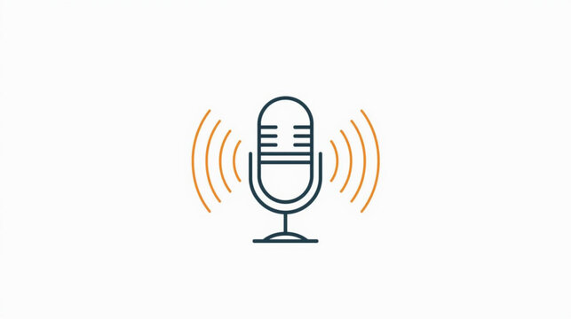 Vector graphic of a retro microphone, a symbol for audio, voice recording, podcasts, and broadcasting on a white background