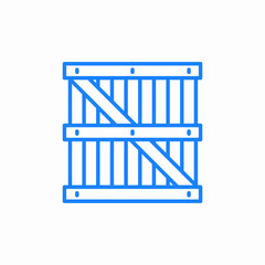 wooden shipping crate icon sign vector