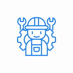 worker gear wrench icon sign vector