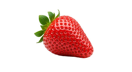Fresh red strawberry on a white background, isolated, transparent background, no background  