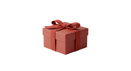 Obraz premium Red gift box with ribbon on isolated, transparent background, no background 