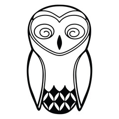 Elegant minimalist owl vector line art illustration scalable for various design projects adult coloring