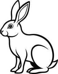 black rabbit vector illustration