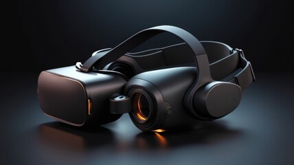 Close-Up of Sleek Modern Virtual Reality Goggles in a Soft Blurred Background