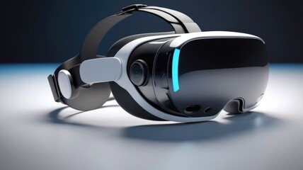 Close-Up of Sleek Modern Virtual Reality Goggles in a Soft Blurred Background