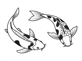 coloring page line art the utsun fish black vector bundle