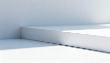 Obraz premium Minimalist Product Display Platform with Clean White Surface and Soft Shadows for Commercial Presentation