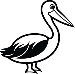 pelican cartoon isolated on white