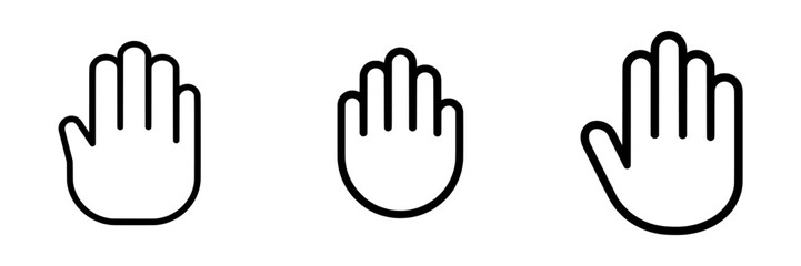 Fototapeta premium The hand stop sign, symbol, and icon are characterized by a modern design