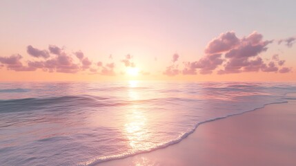 Fototapeta premium Vibrant clouds glowing with evening sunlight above calm sea high resolution picture