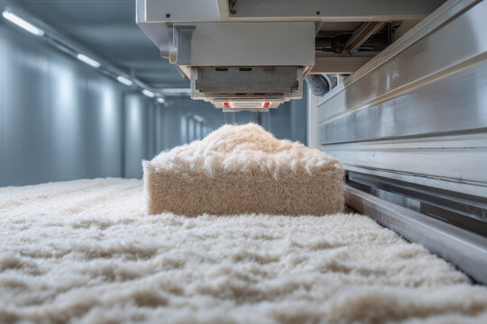 modern carpet production line featuring antibacterial surfaces designed for home interiors