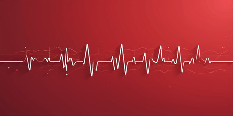 Green EKG graph of a healthy heartbeat on a medical monitor with a red heart