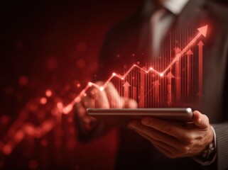 business graph on the screen