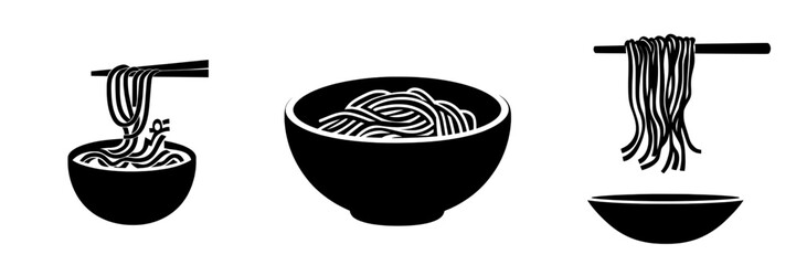 Noodles in Bowl with Chopsticks is an illustration that perfectly captures the simplicity and appeal of a bowl of noodles paired with chopsticks, ideal for menus, food blogs, and culinary designs