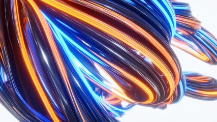 Colorful swirling abstract ribbons in motion - Powered by Adobe