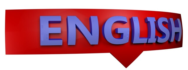 ENGLISH arrow down sign on white background