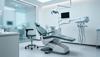 Modern Dental Clinic Interior with Advanced Equipment, Clean and Bright Environment Ideal for Healthcare Professionals