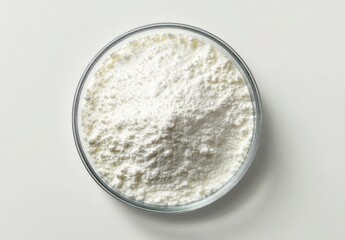 Clear glass bowl filled with white flour (9)