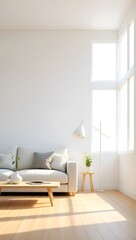 Minimalist Scandinavian Living Room Interior &ndash; 3D Rendering