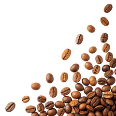 Naklejka premium Premium roasted coffee beans background for espresso cappuccino latte cafe and coffee shop advertising