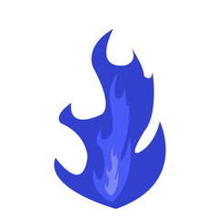 Abstract blue flame design representing energy and motion on a white background