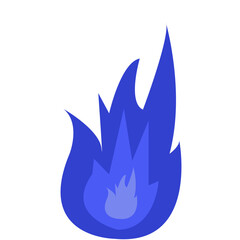 Abstract blue flame design representing energy and movement on a white background (1)