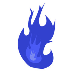 Abstract blue flame design representing energy and creativity against a white background