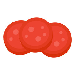 Vibrant red tomatoes clustered together on a white background, showcasing freshness and quality