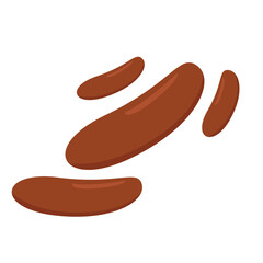 Abstract depiction of smooth, brown organic shapes floating against a white background