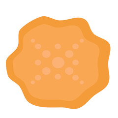 Vibrant orange cookie with a smooth texture and playful shapes on a bright background